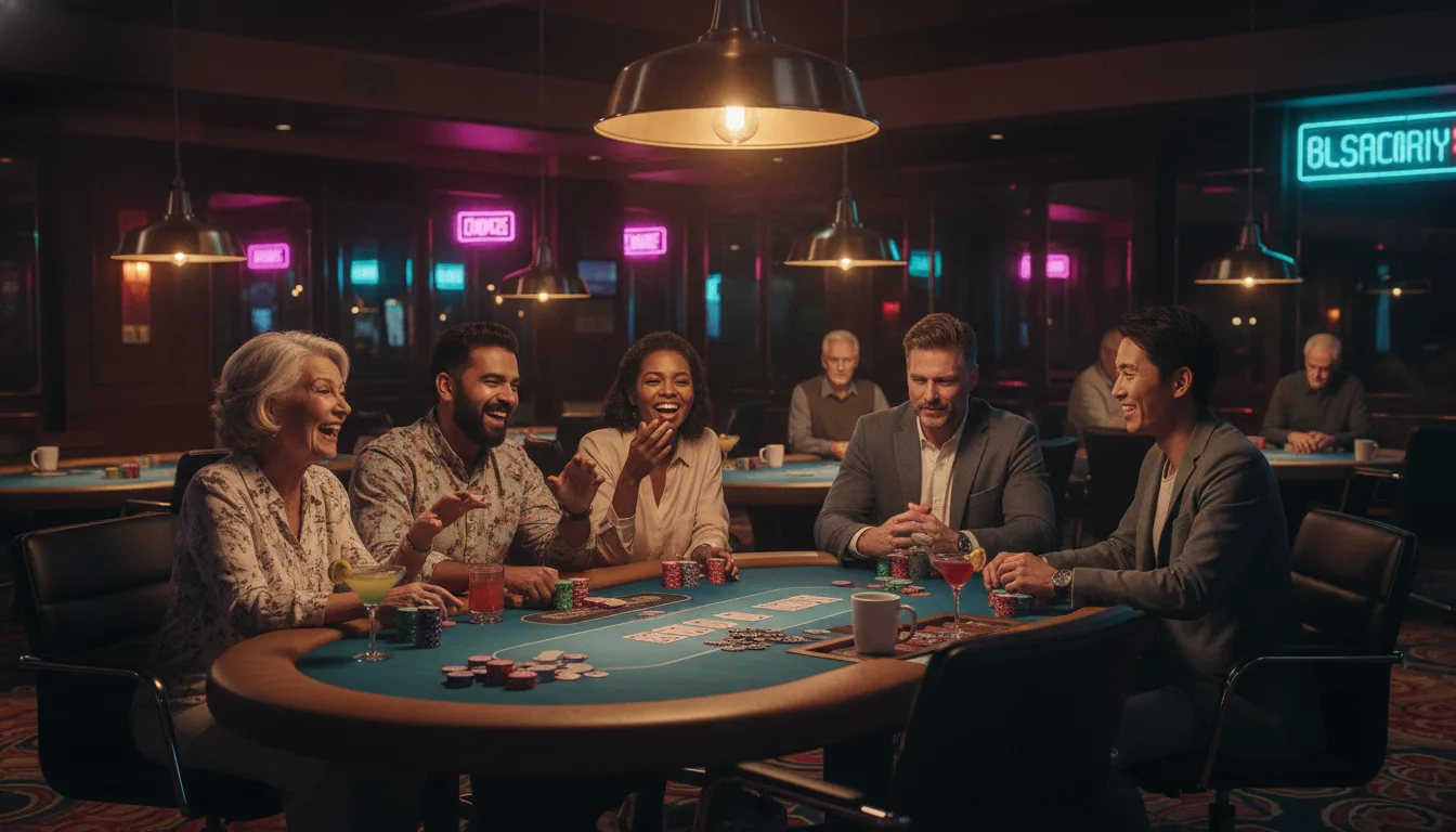 A busy poker room with one loose, loud table