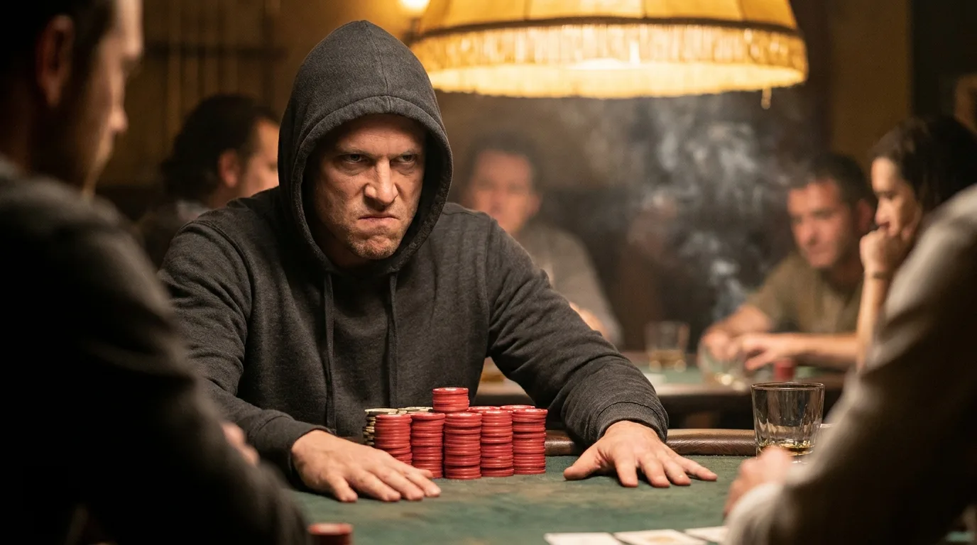 A player watching an opponent across the table
